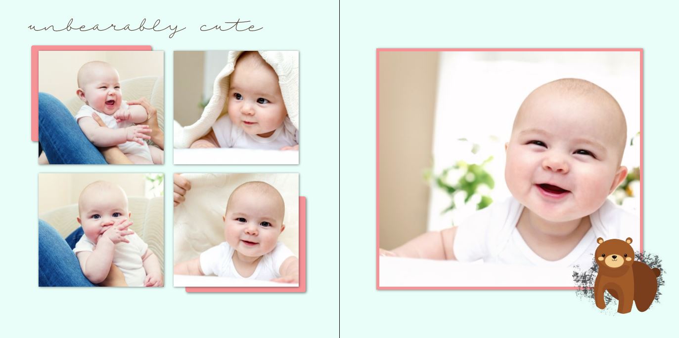 Photo Book - Woodland Baby Girl square 12-13
