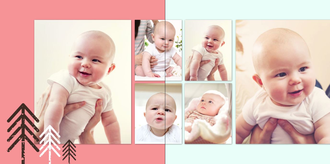 Photo Book - Woodland Baby Girl square 16-17