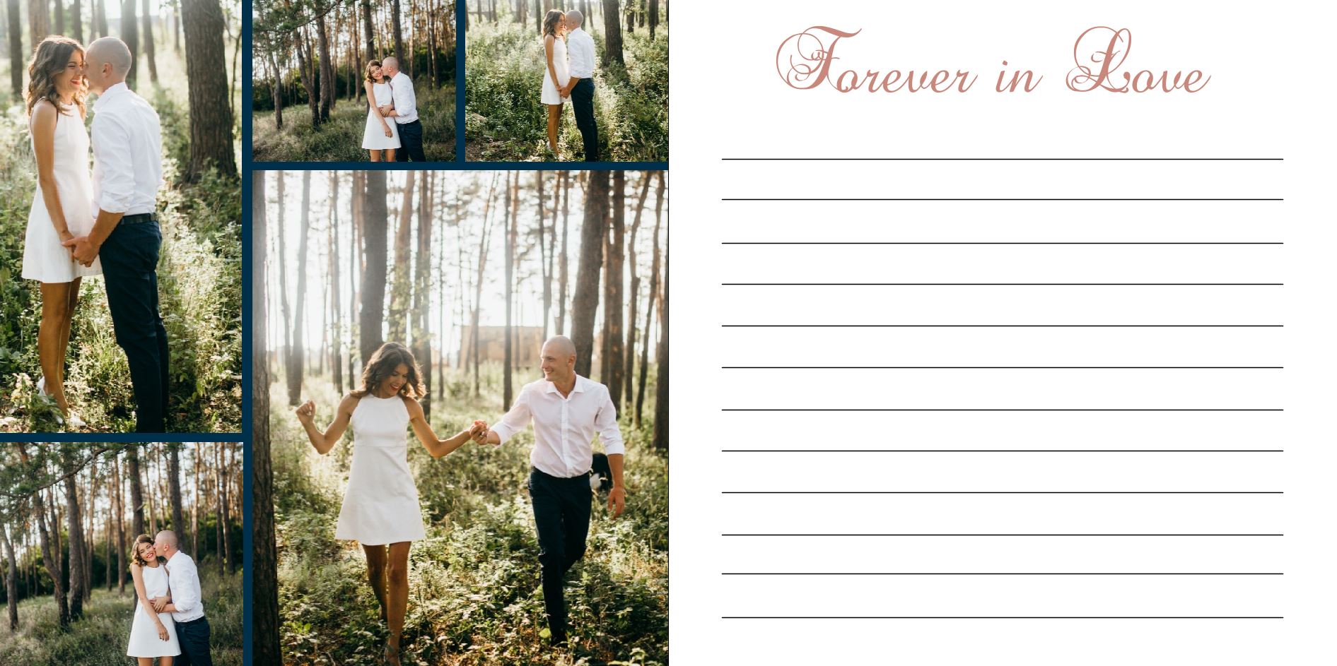 Photo Book - Rose and Navy Wedding Guestbook square 14-15
