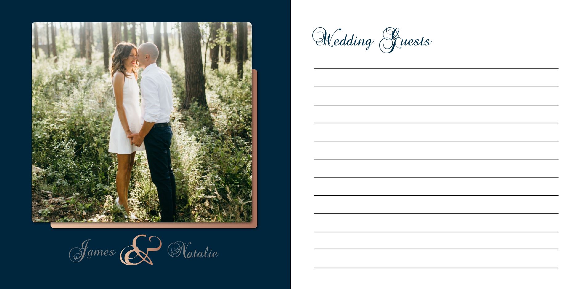 Photo Book - Rose and Navy Wedding Guestbook square 2-3