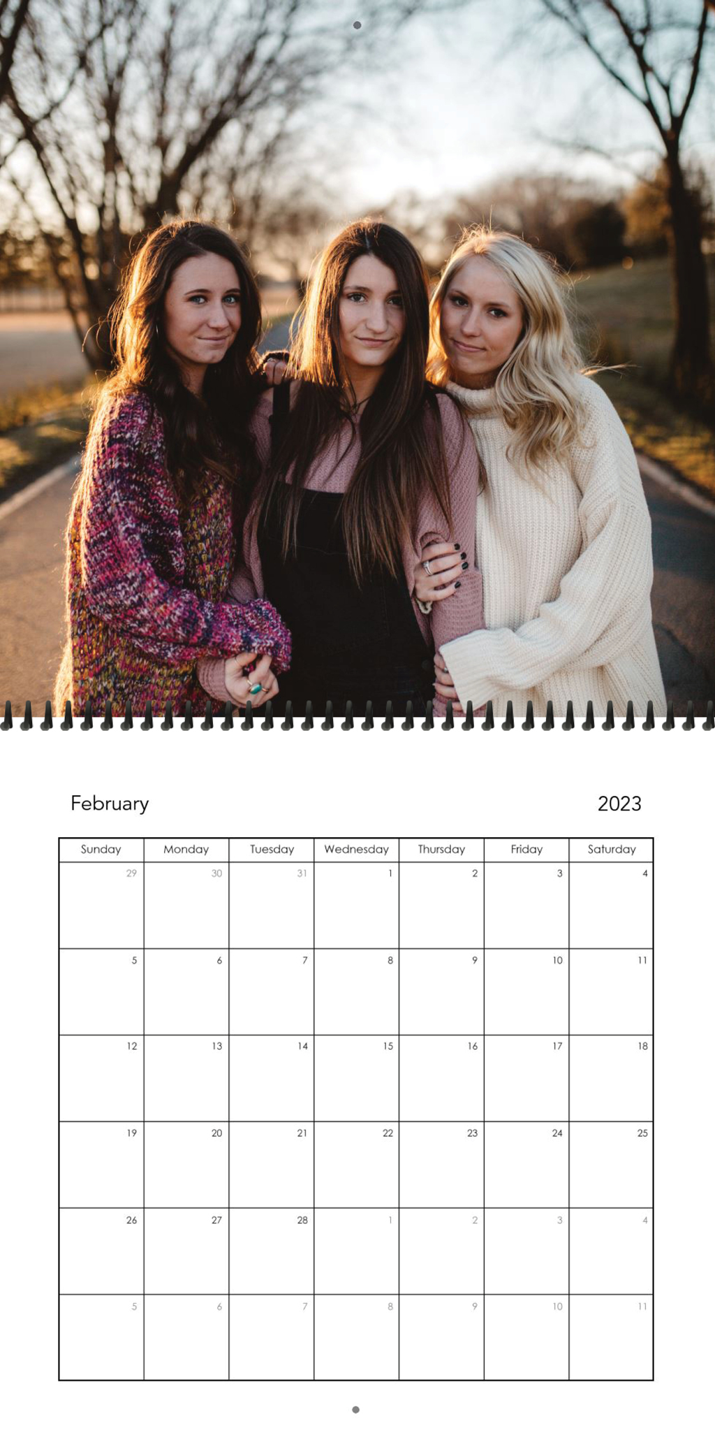 Wall Calendar Single Photo Layout 12x12 02