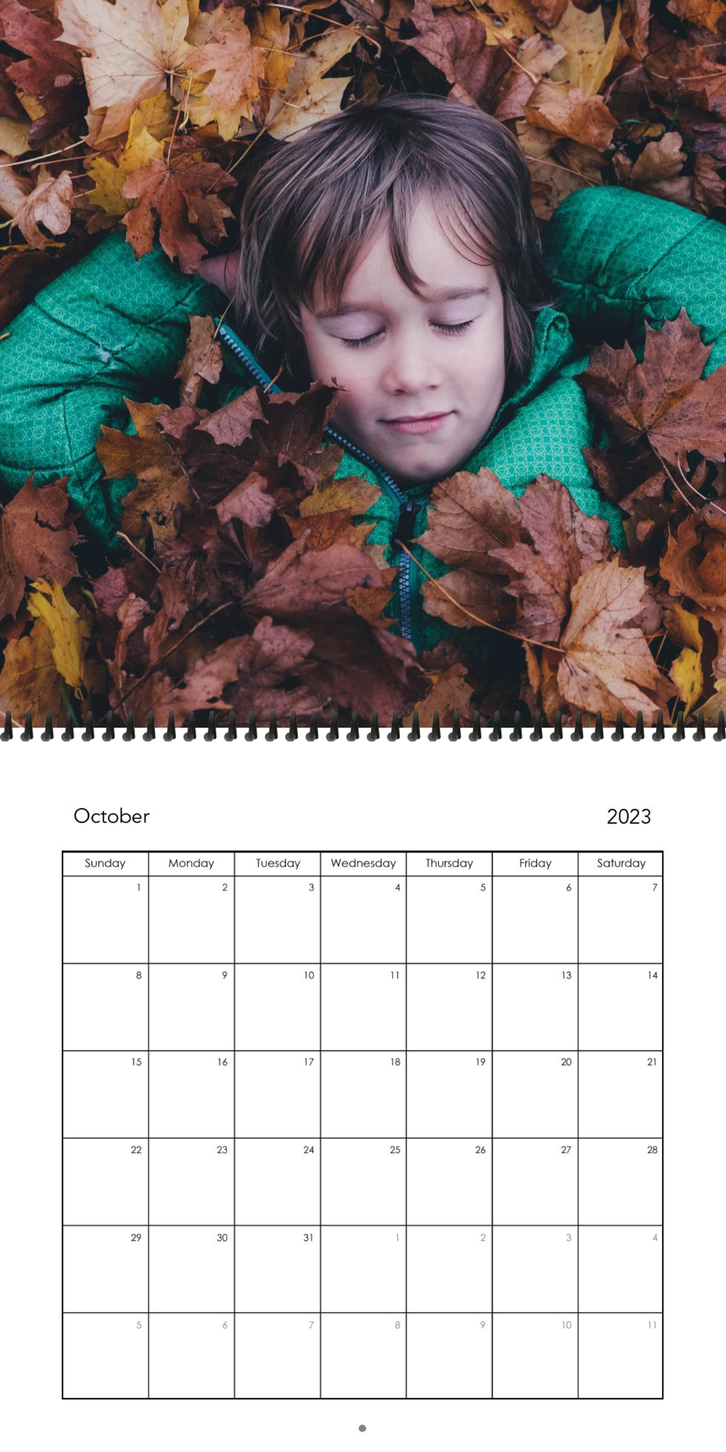 Wall Calendar Single Photo Layout 12x12 10