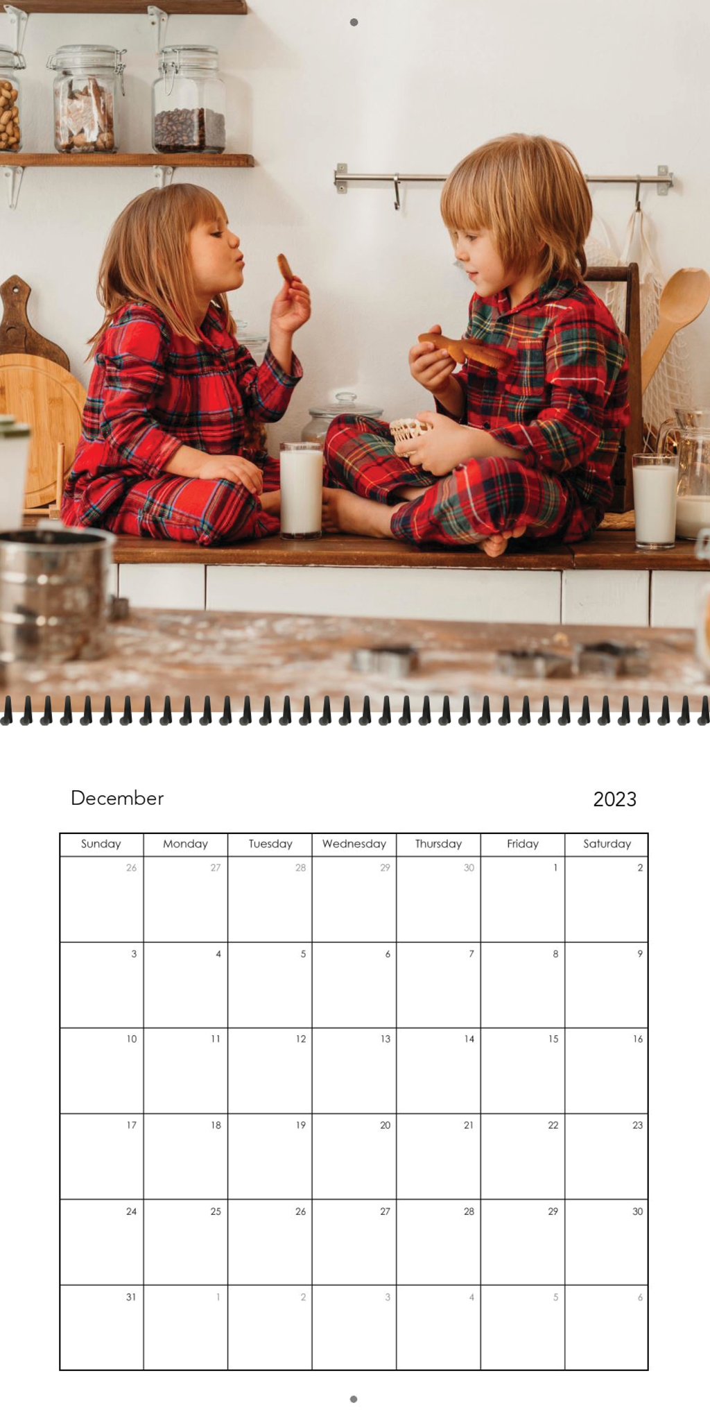Wall Calendar Single Photo Layout 12x12 12