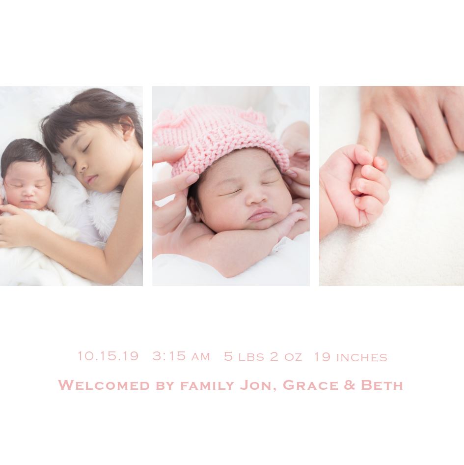 Photo Card - Script Welcome Baby square2