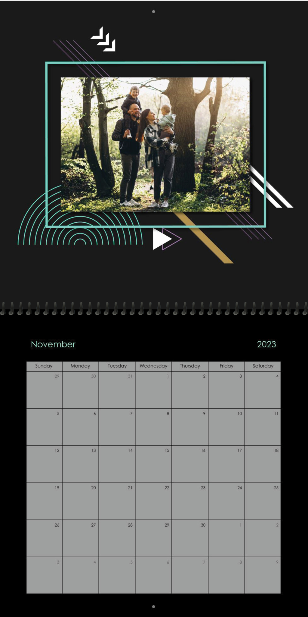 Wall Calendar Abstract Frame 12x12 11