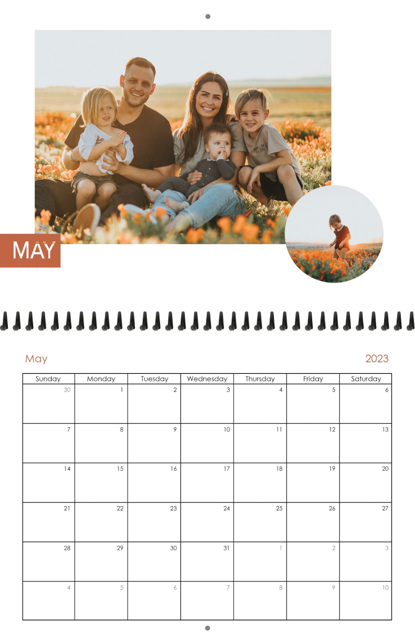 Wall Calendar Block Month 11x8.5 05