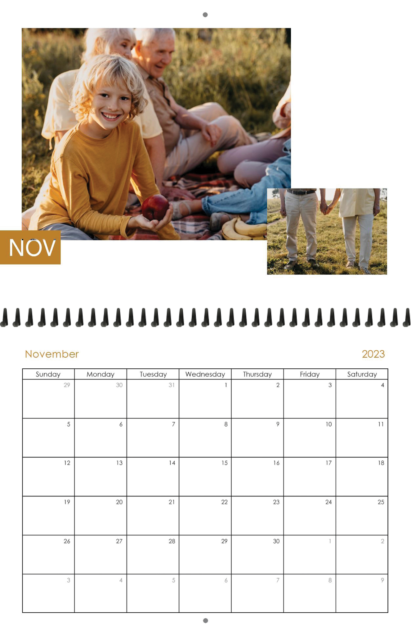 Wall Calendar Block Month 11x8.5 11