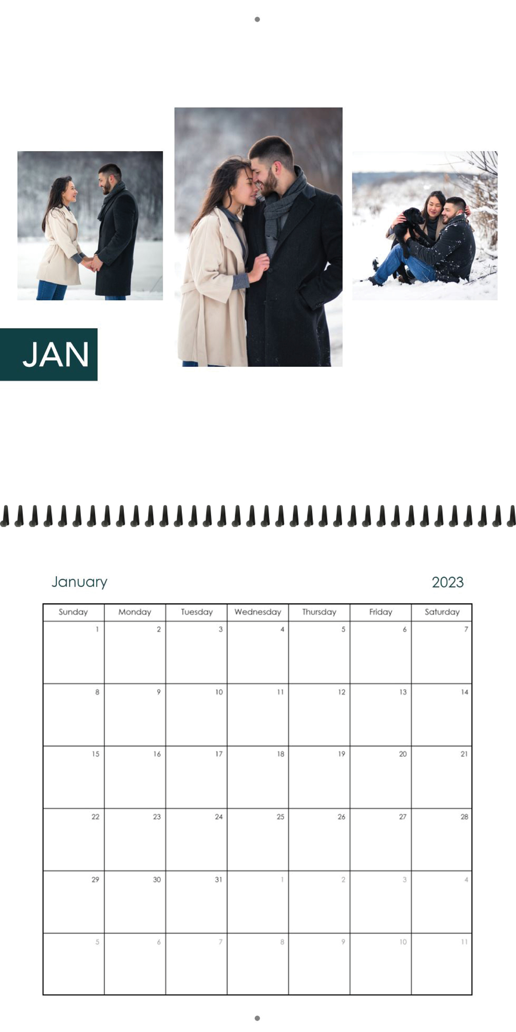 Wall Calendar Block Month 12x12 01