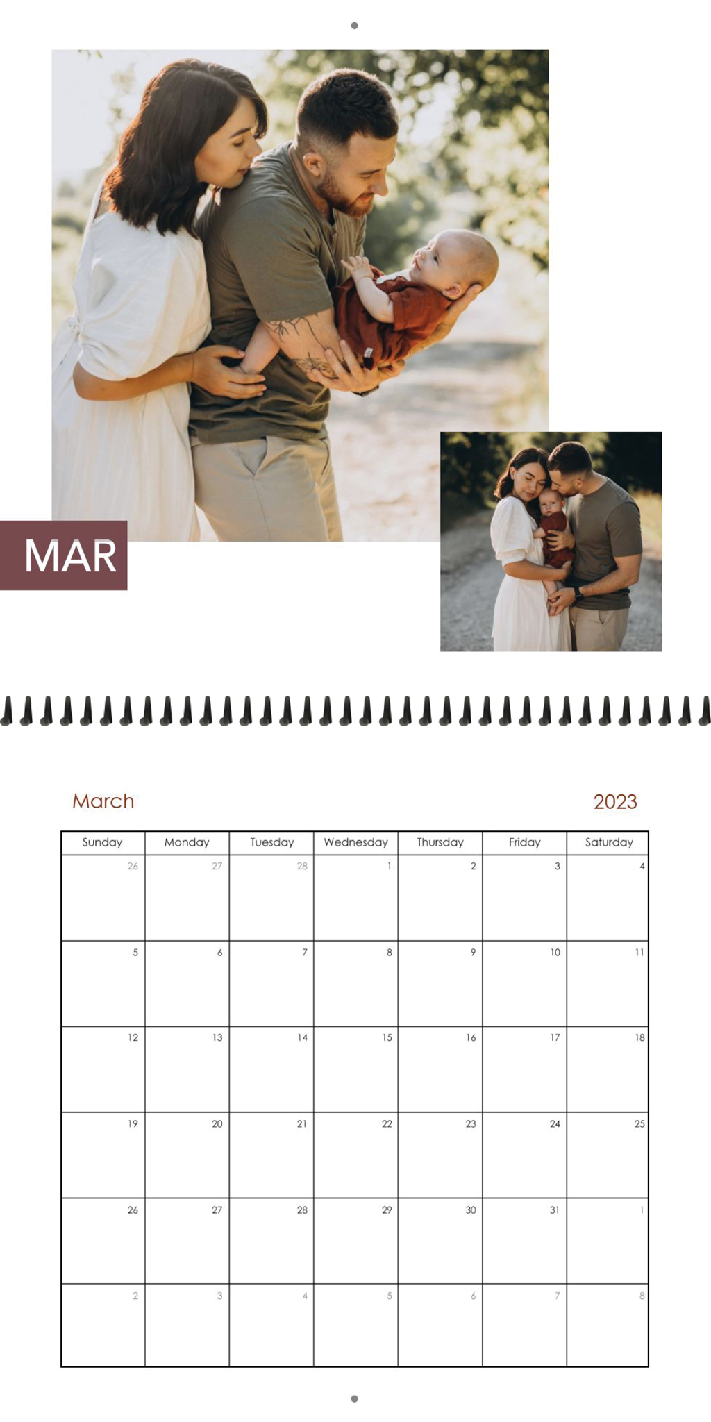 Wall Calendar Block Month 12x12 03