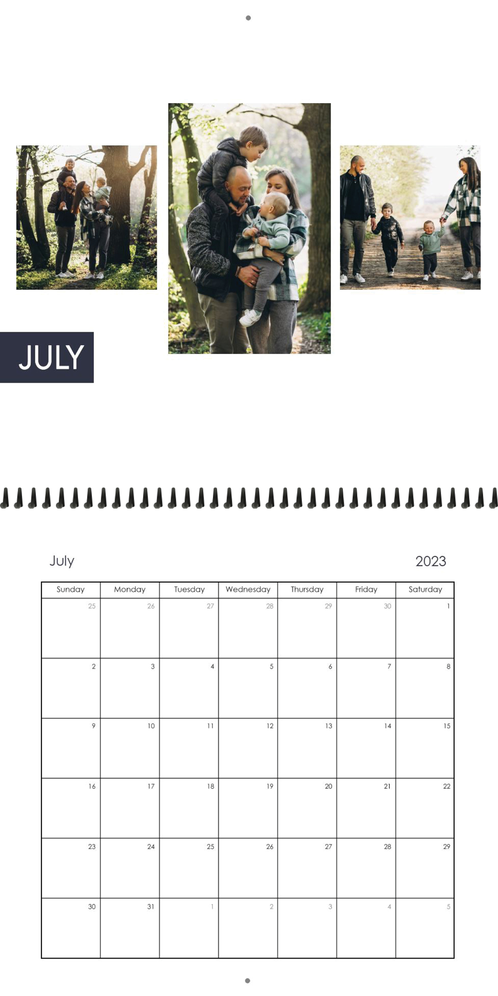 Wall Calendar Block Month 12x12 07