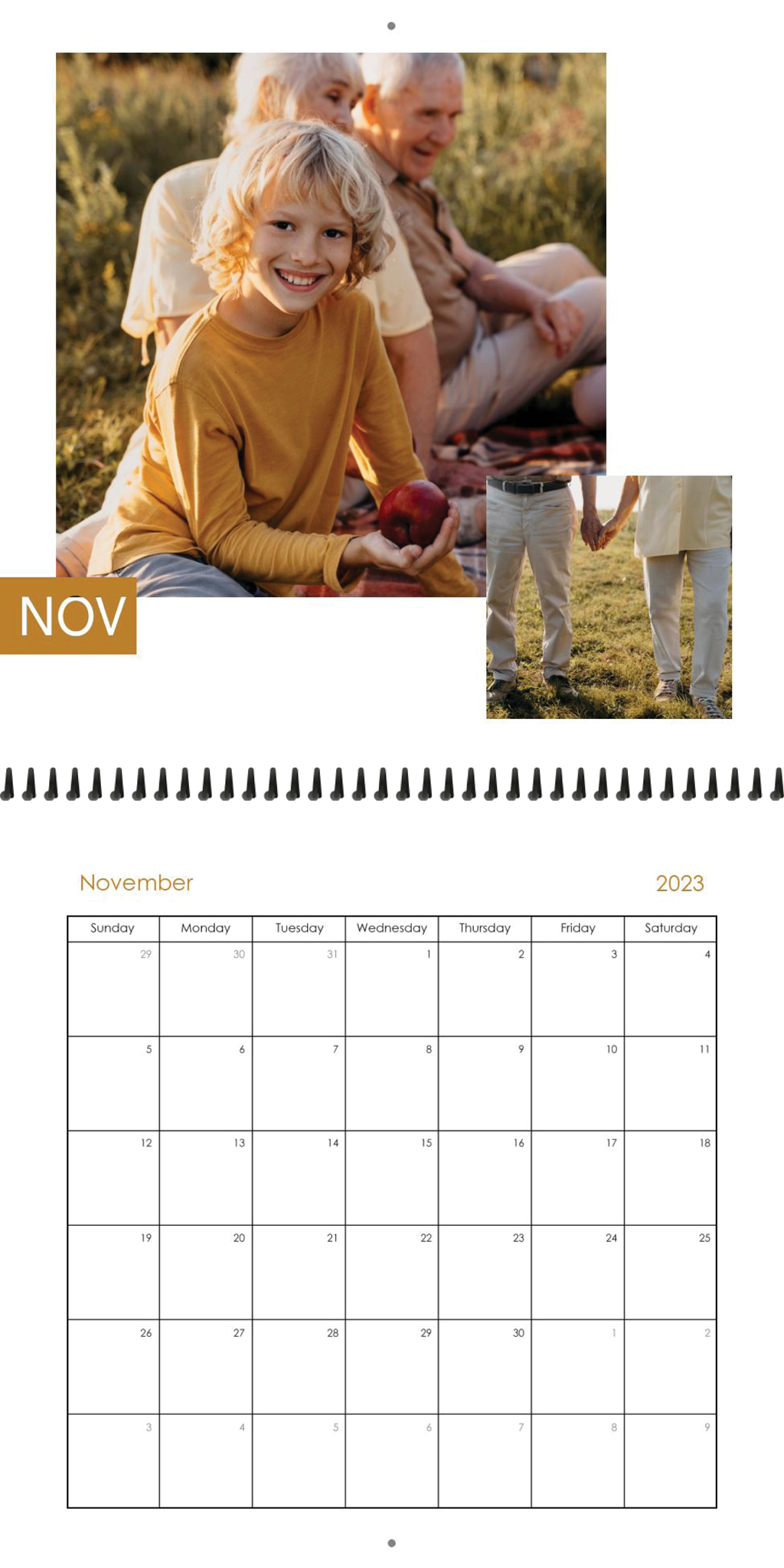 Wall Calendar Block Month 12x12 11