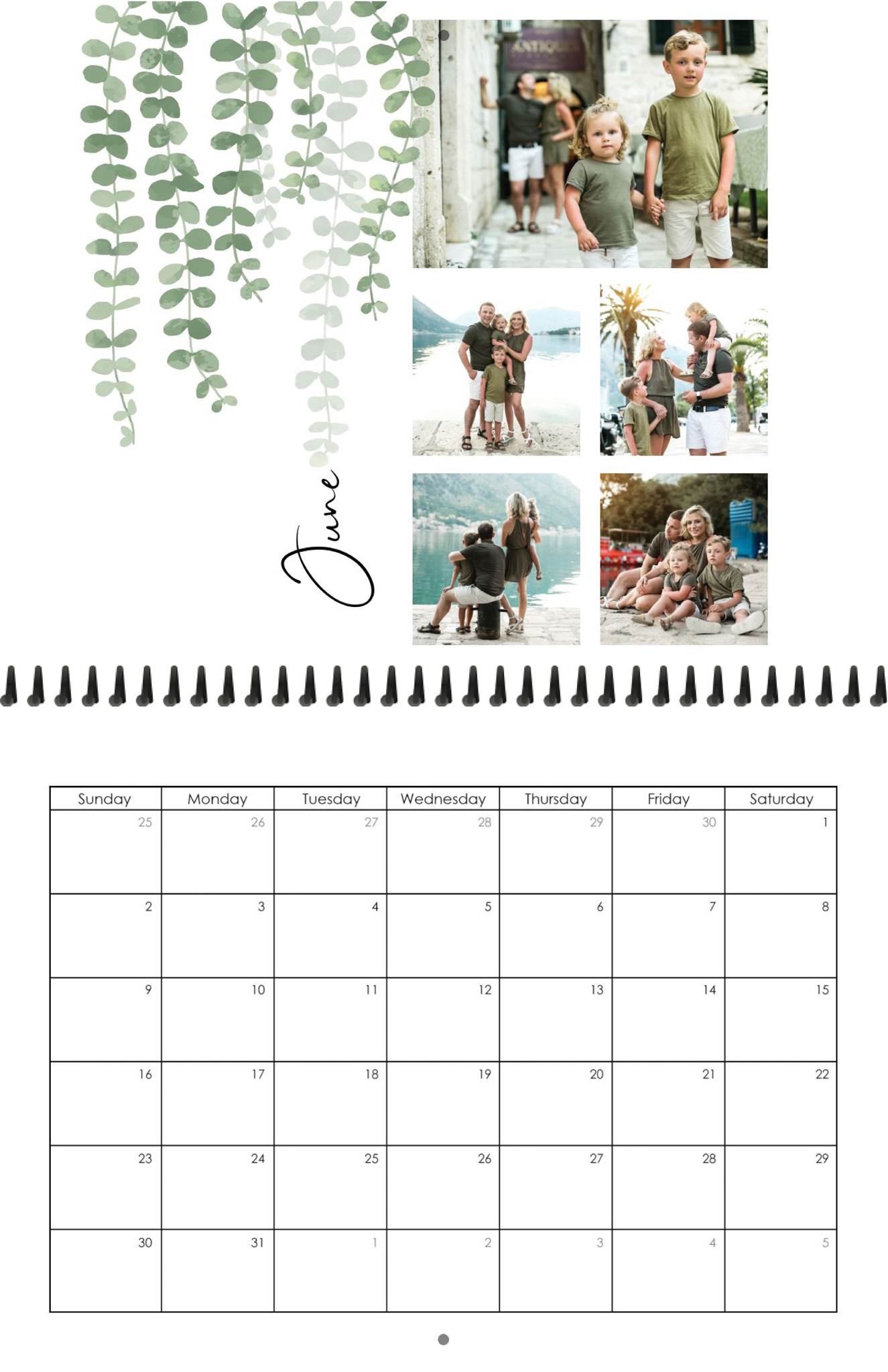 Wall Calendar Greenery Calendar 11x8.5 06