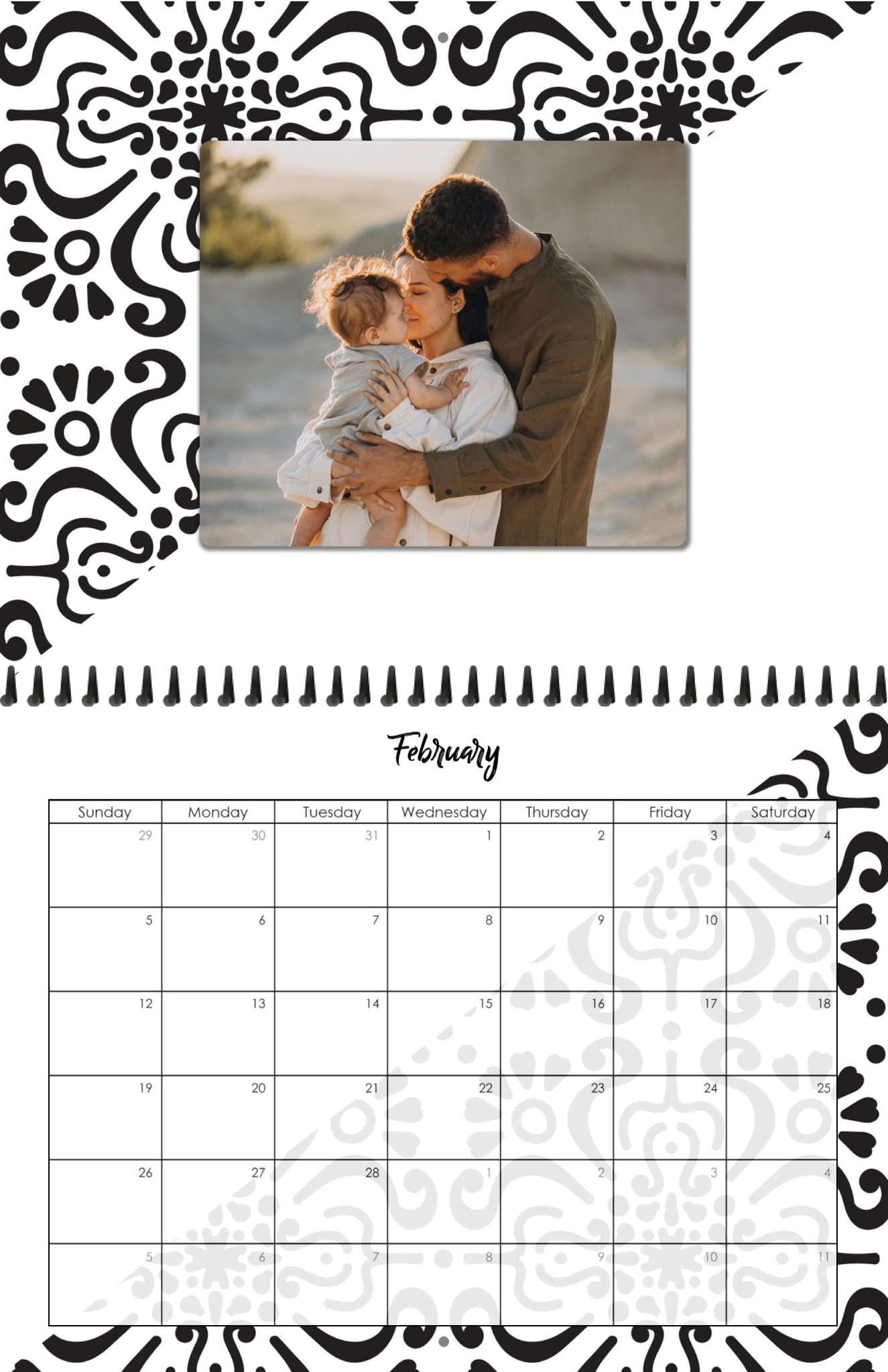 Wall Calendar Patterned Triangles 11x8.5 02