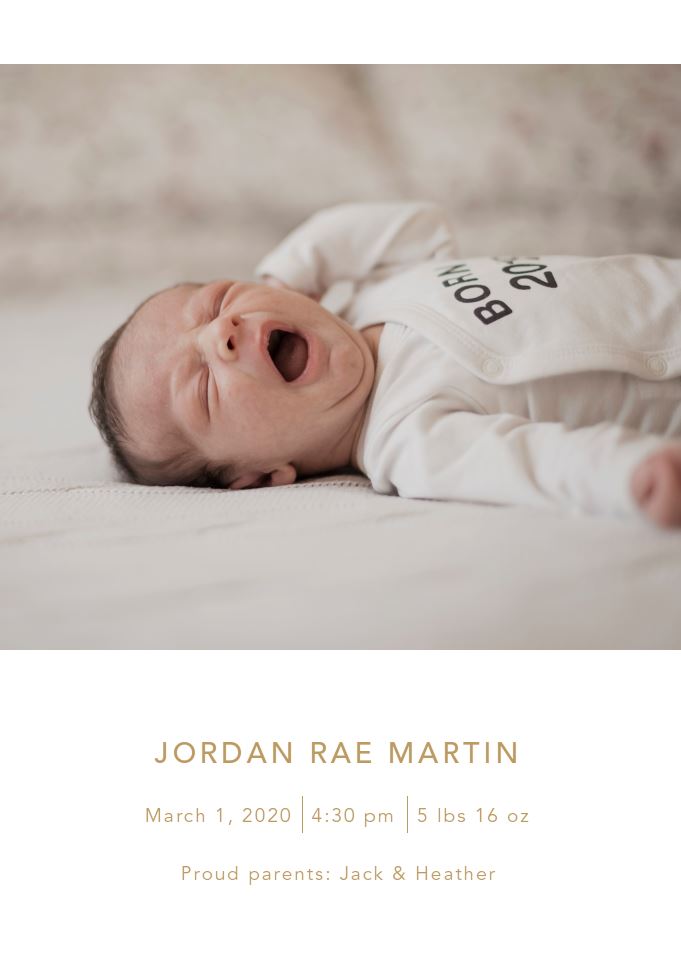 Photo Card - Baby Title portrait2