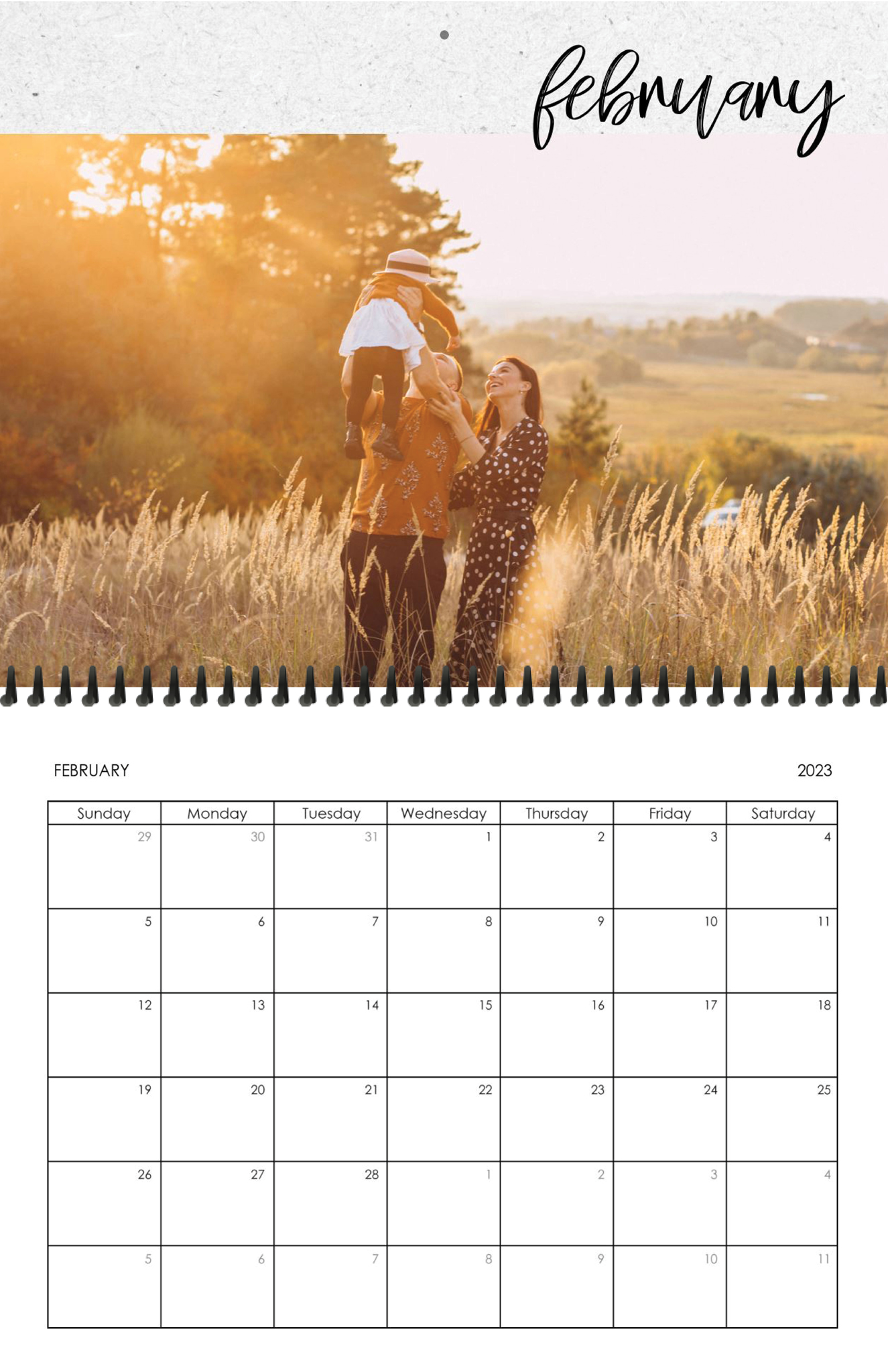 Wall Calendar Brushed Months 11x8.5 02
