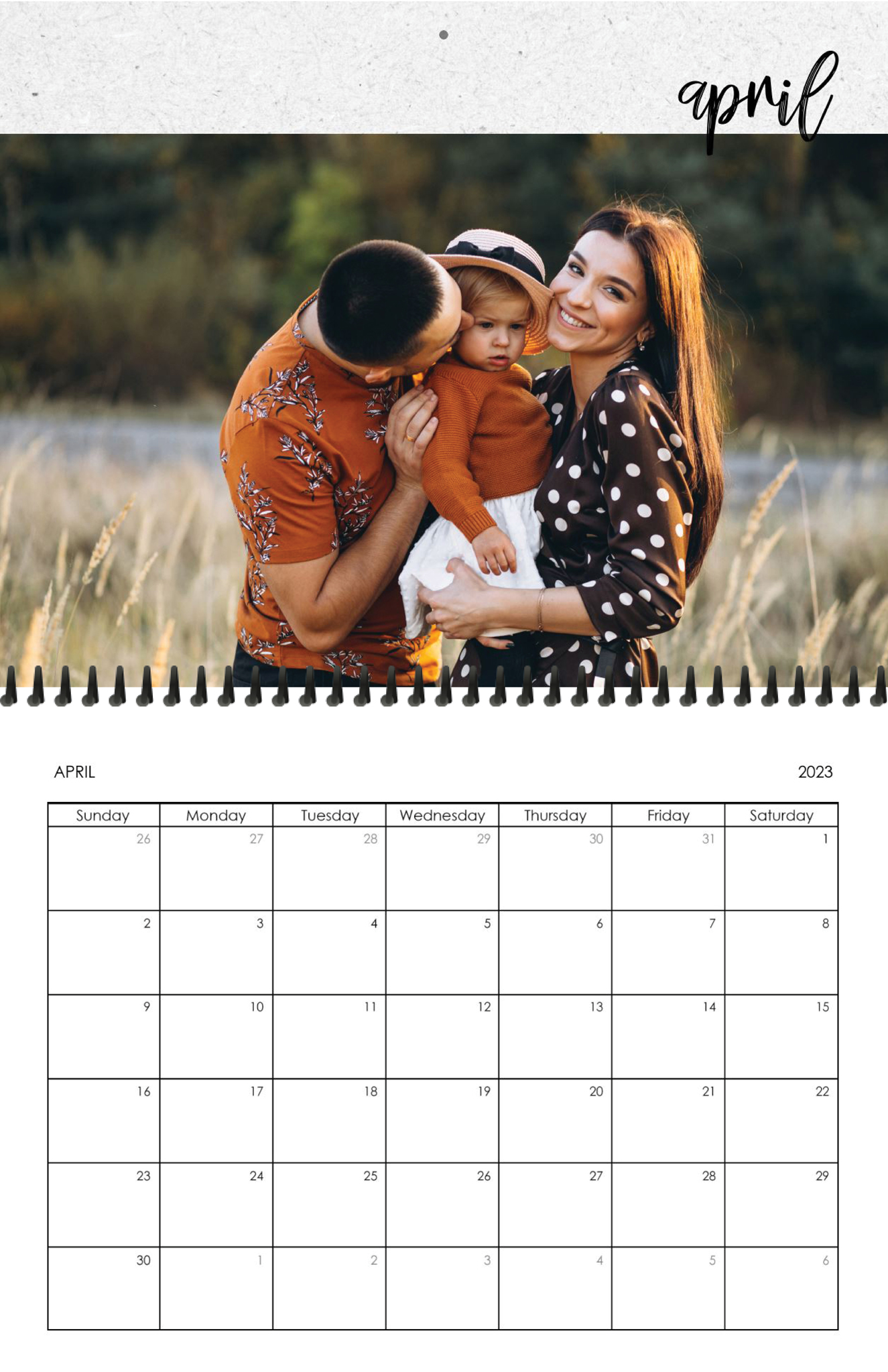 Wall Calendar Brushed Months 11x8.5 04