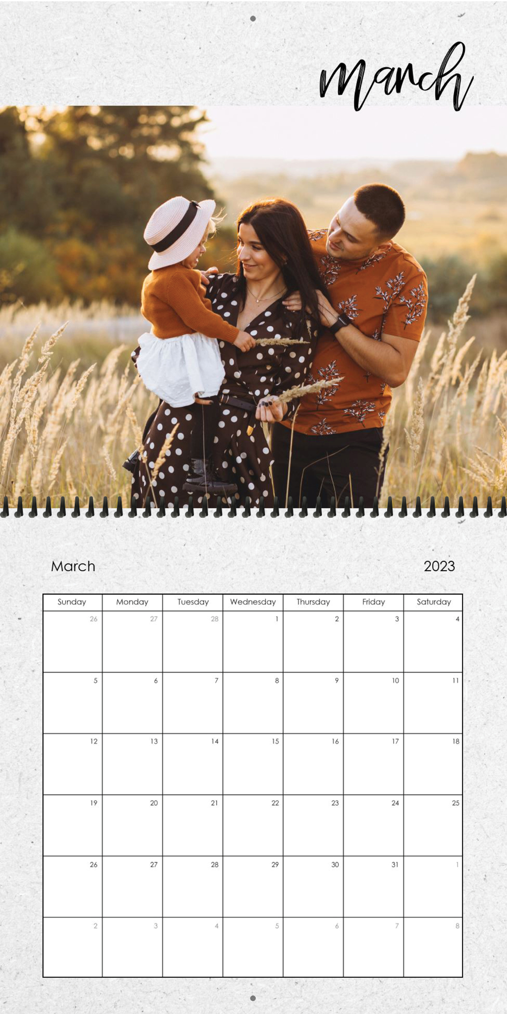 Wall Calendar Brushed Months 12x12 03