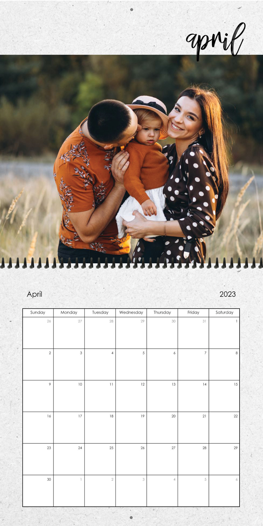 Wall Calendar Brushed Months 12x12 04