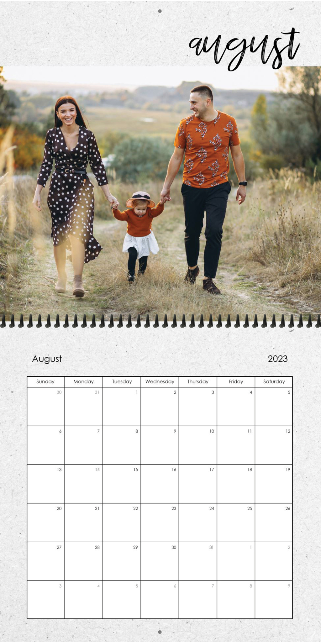 Wall Calendar Brushed Months 12x12 08