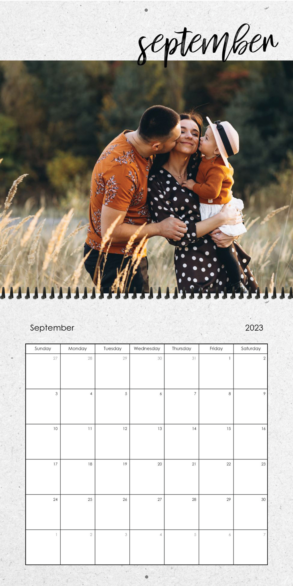 Wall Calendar Brushed Months 12x12 09