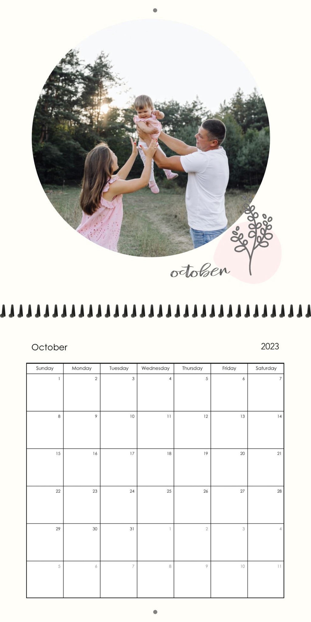Wall Calendar Simple Flowers 12x12 10