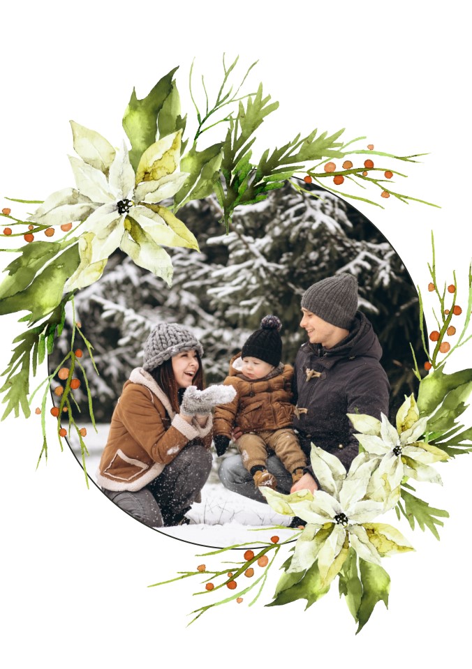 Photo Card - Christmas Wreath portrait1