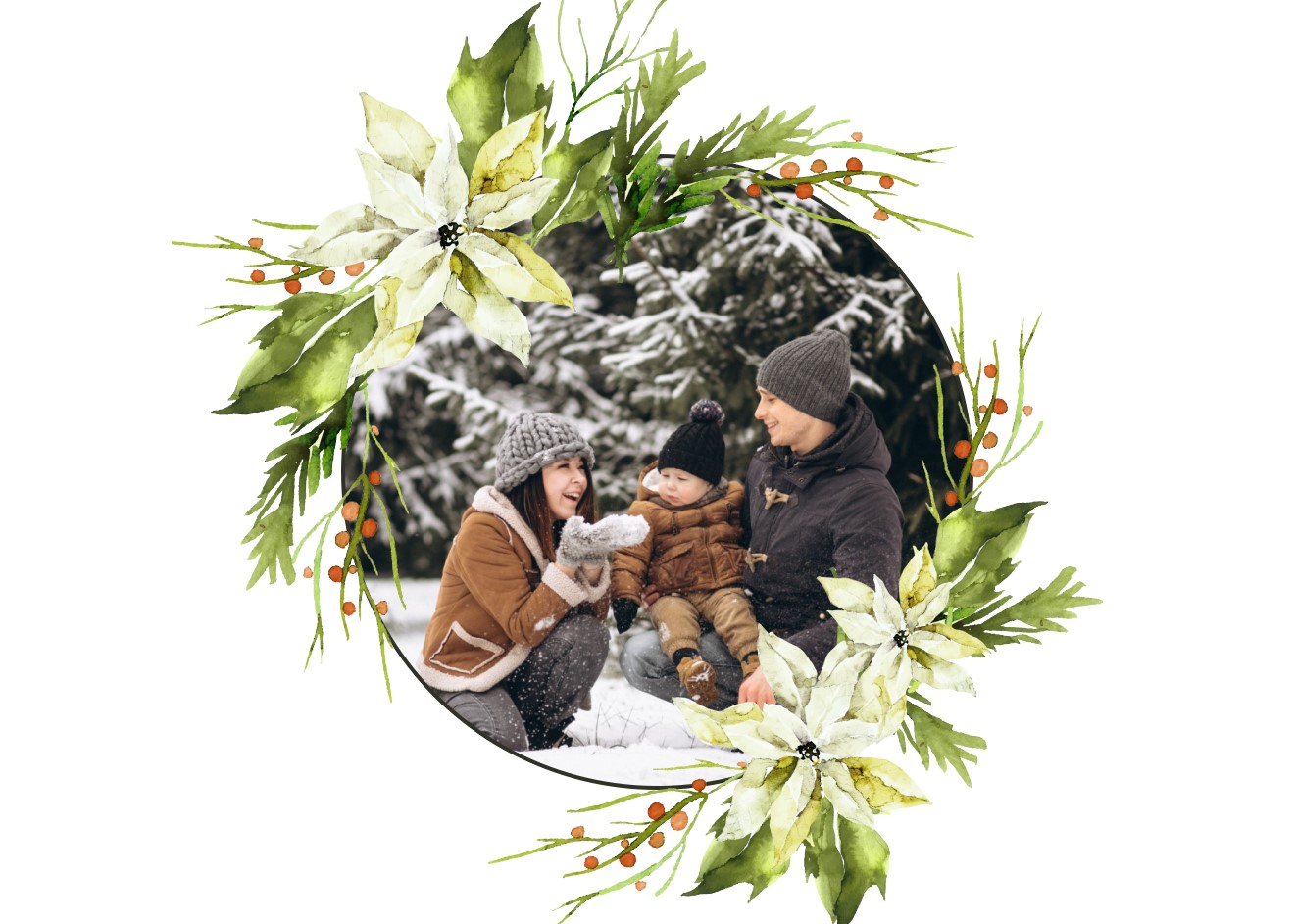 Photo Card - Christmas Wreath landscape1