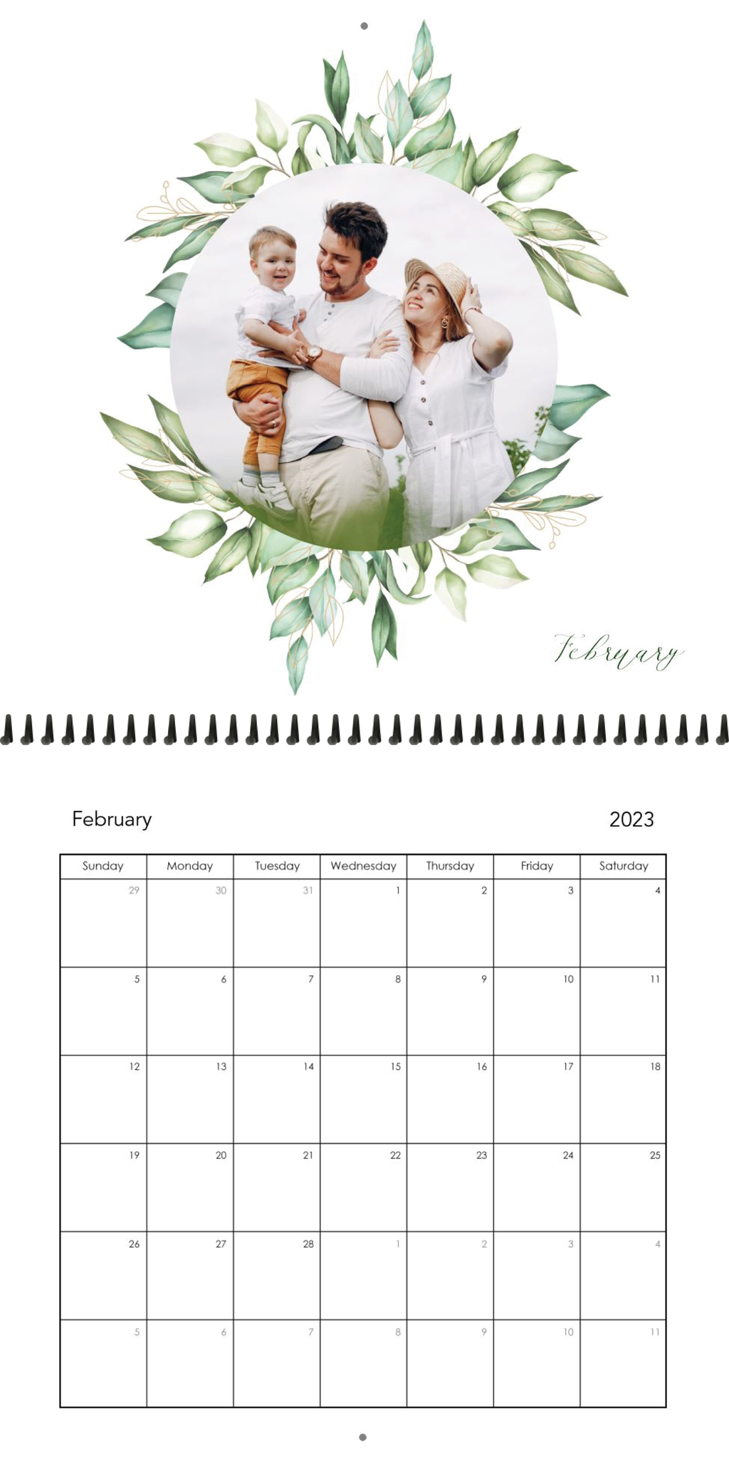 Wall Calendar Floral Frame 12x12 02