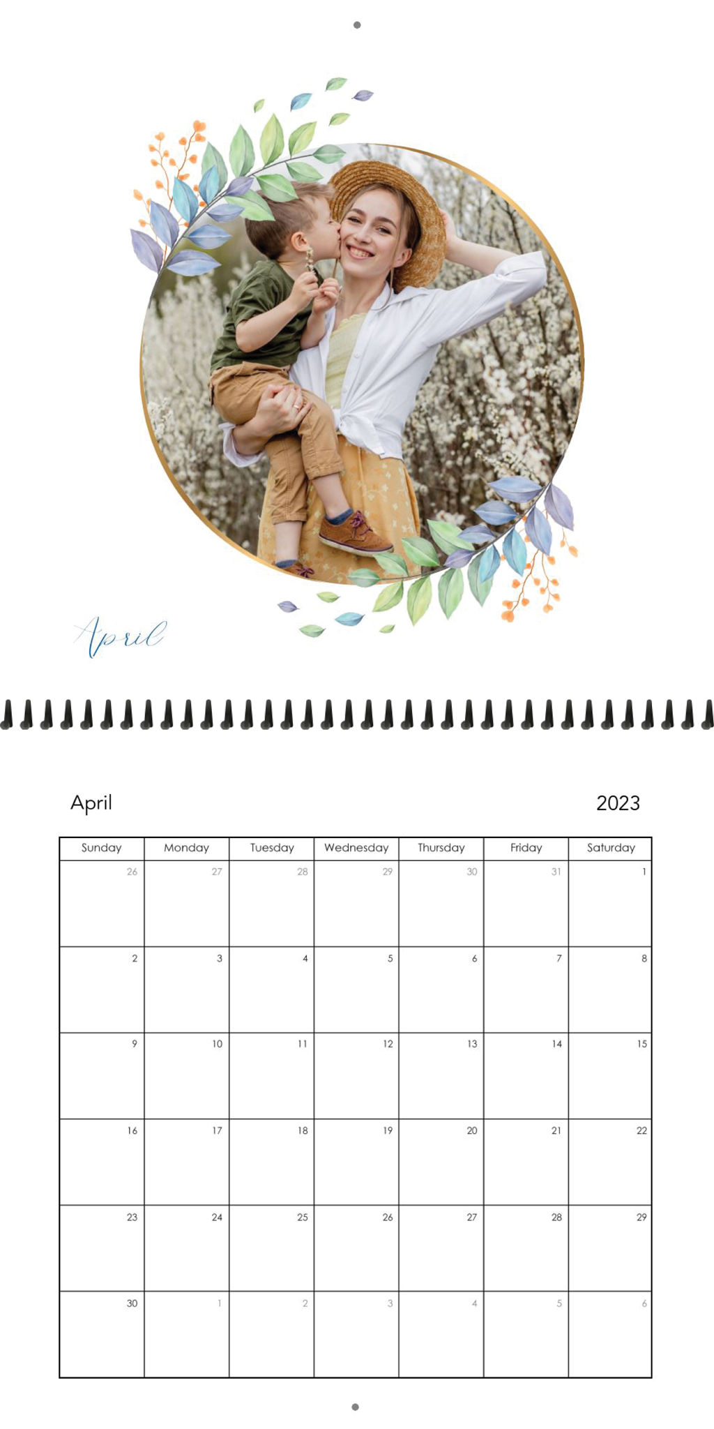 Wall Calendar Floral Frame 12x12 04
