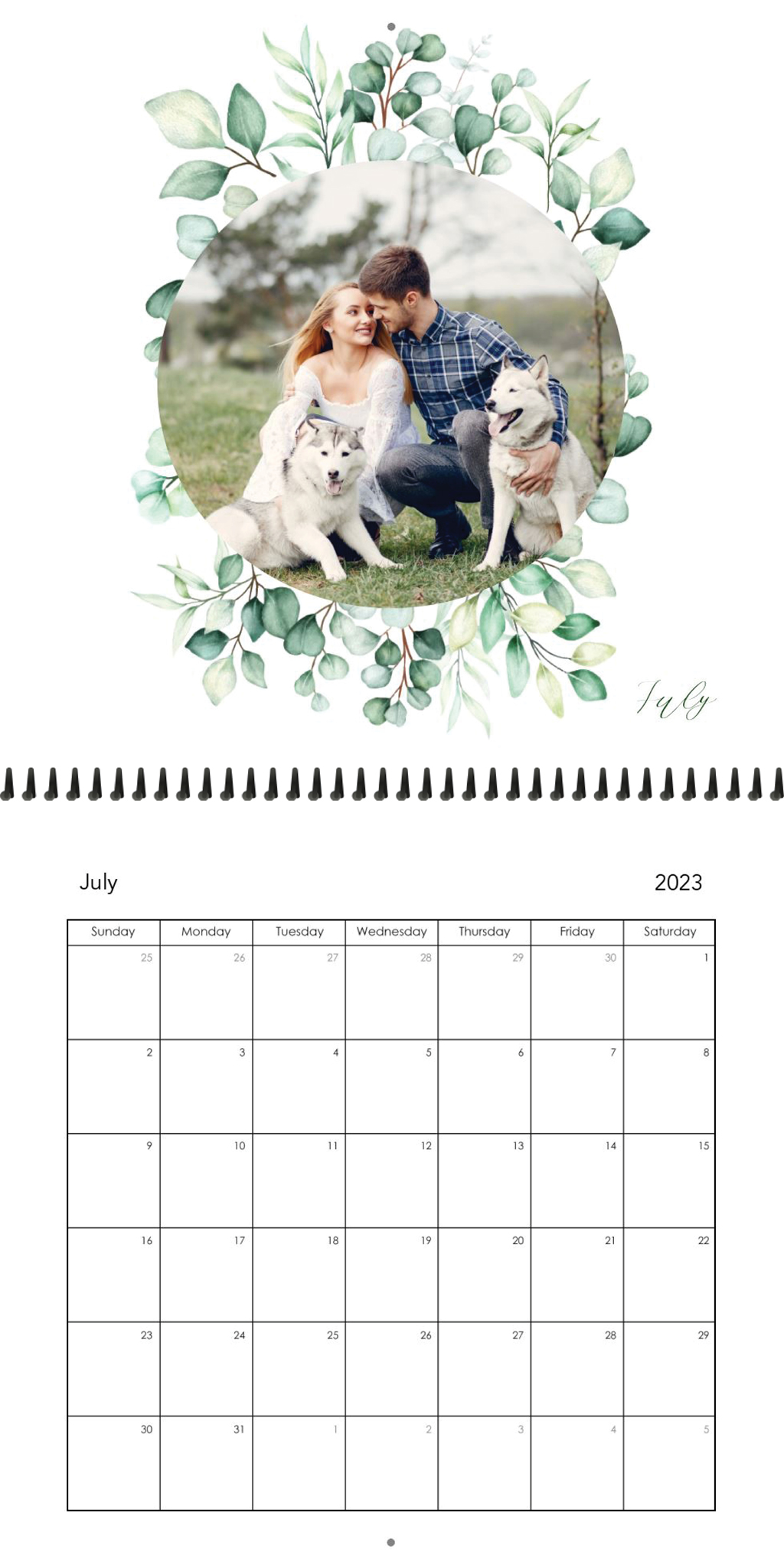 Wall Calendar Floral Frame 12x12 07