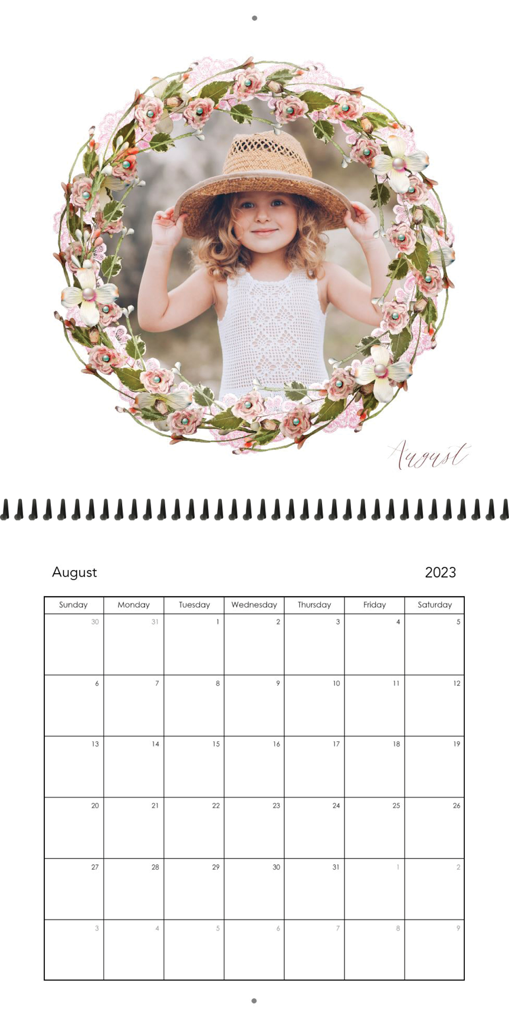 Wall Calendar Floral Frame 12x12 08