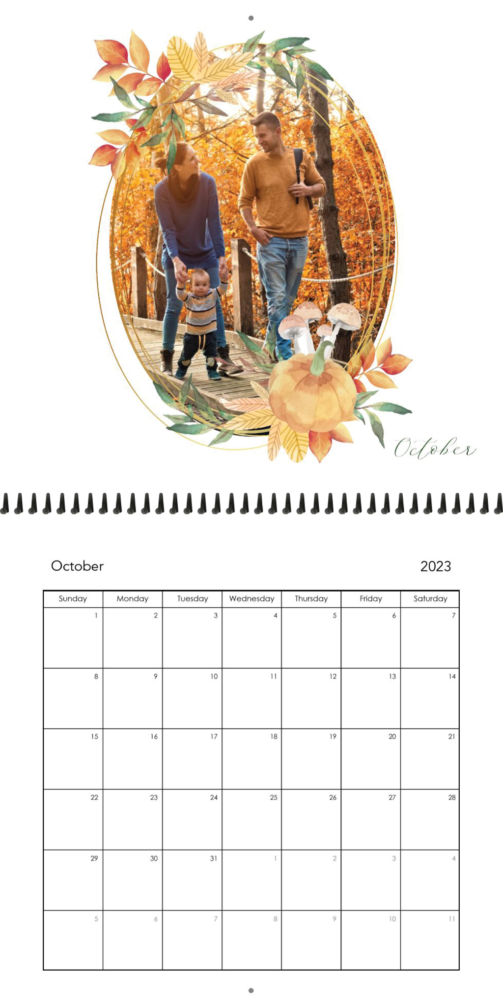 Wall Calendar Floral Frame 12x12 10