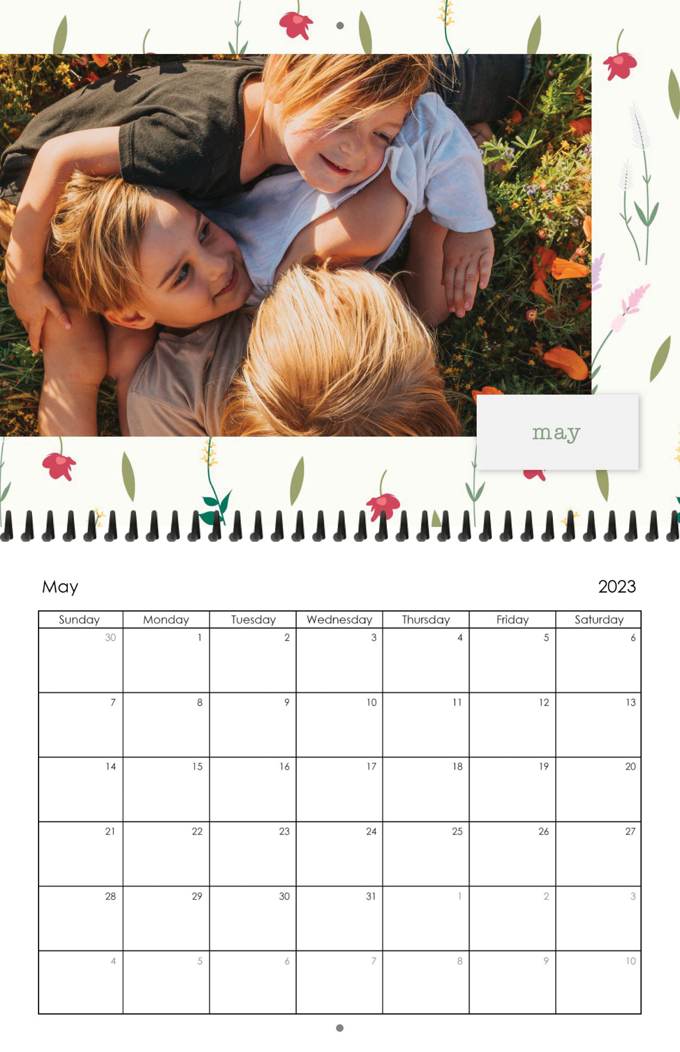 Wall Calendar Wildflowers 11x8.5 05
