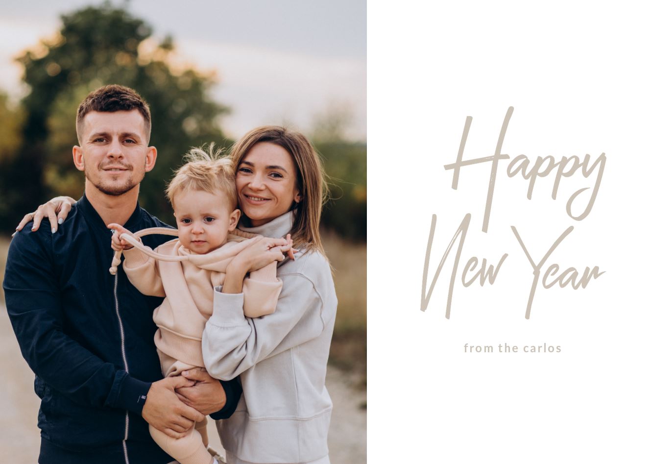 Photo Card - Neutral New Year landscape1