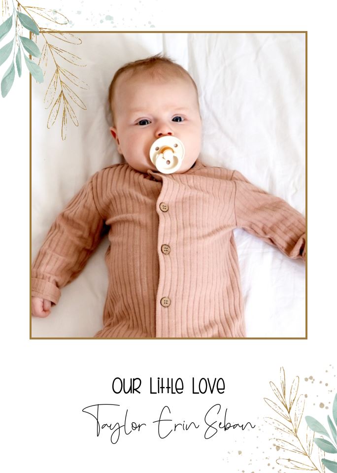 Photo Card - Gold Leaf Baby portrait1