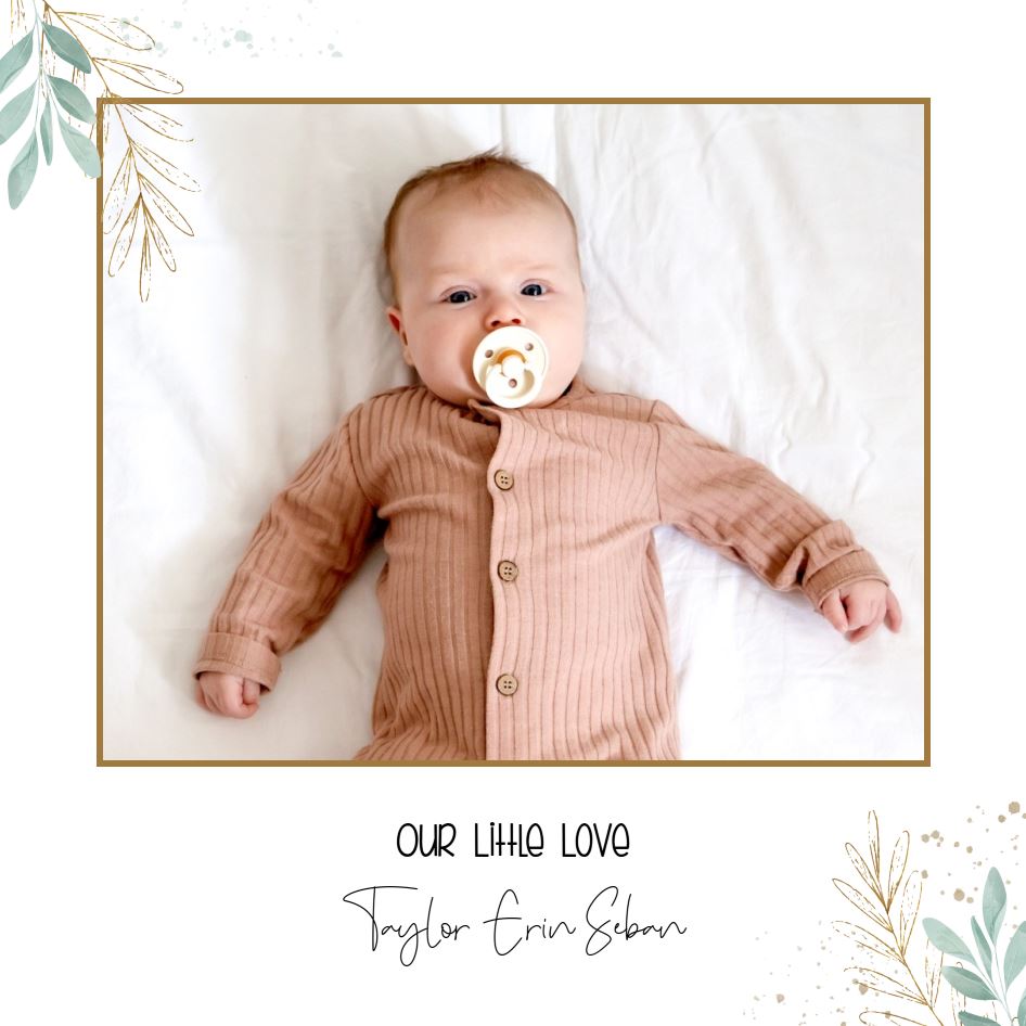 Photo Card - Gold Leaf Baby square1