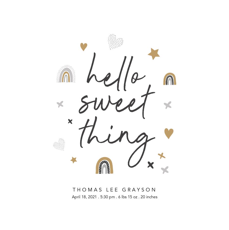 Photo Card - Hello Sweet Thing square2