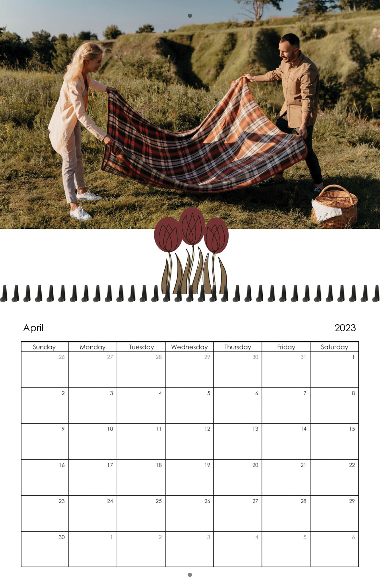 Wall Calendar Retro Calendar 11x8.5 04