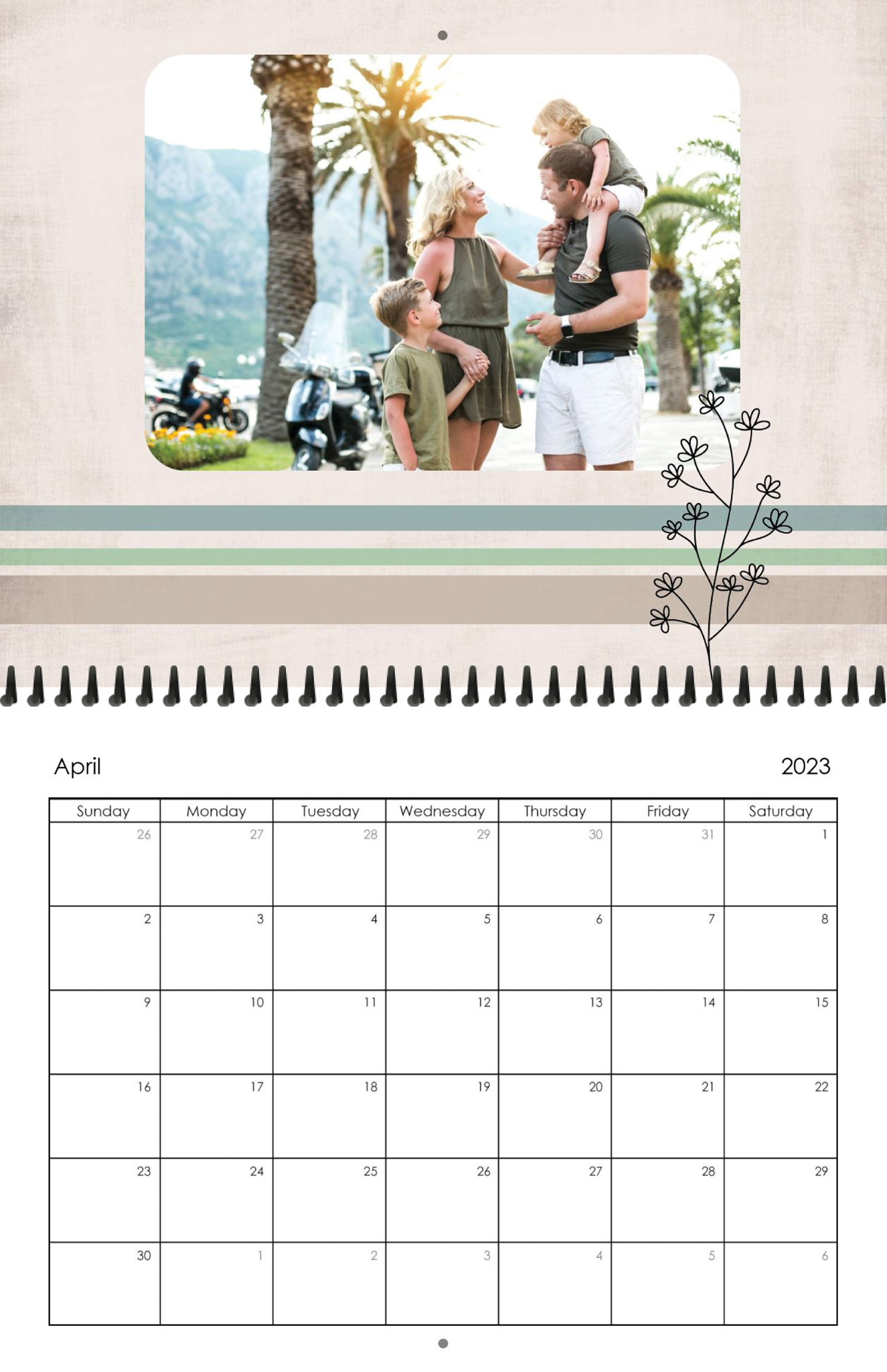 Wall Calendar Simple Year 11x8.5 04