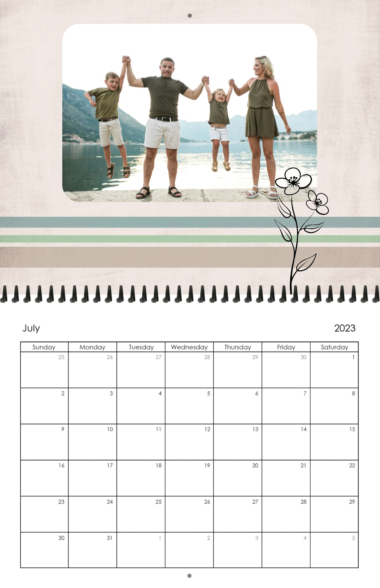 Wall Calendar Simple Year 11x8.5 07