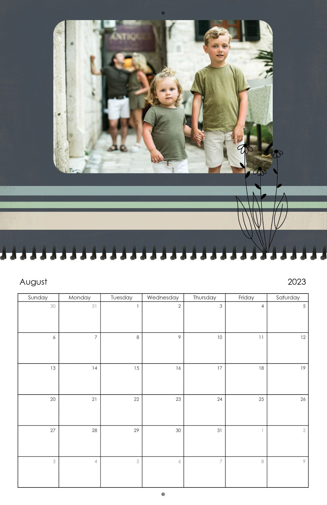 Wall Calendar Simple Year 11x8.5 08