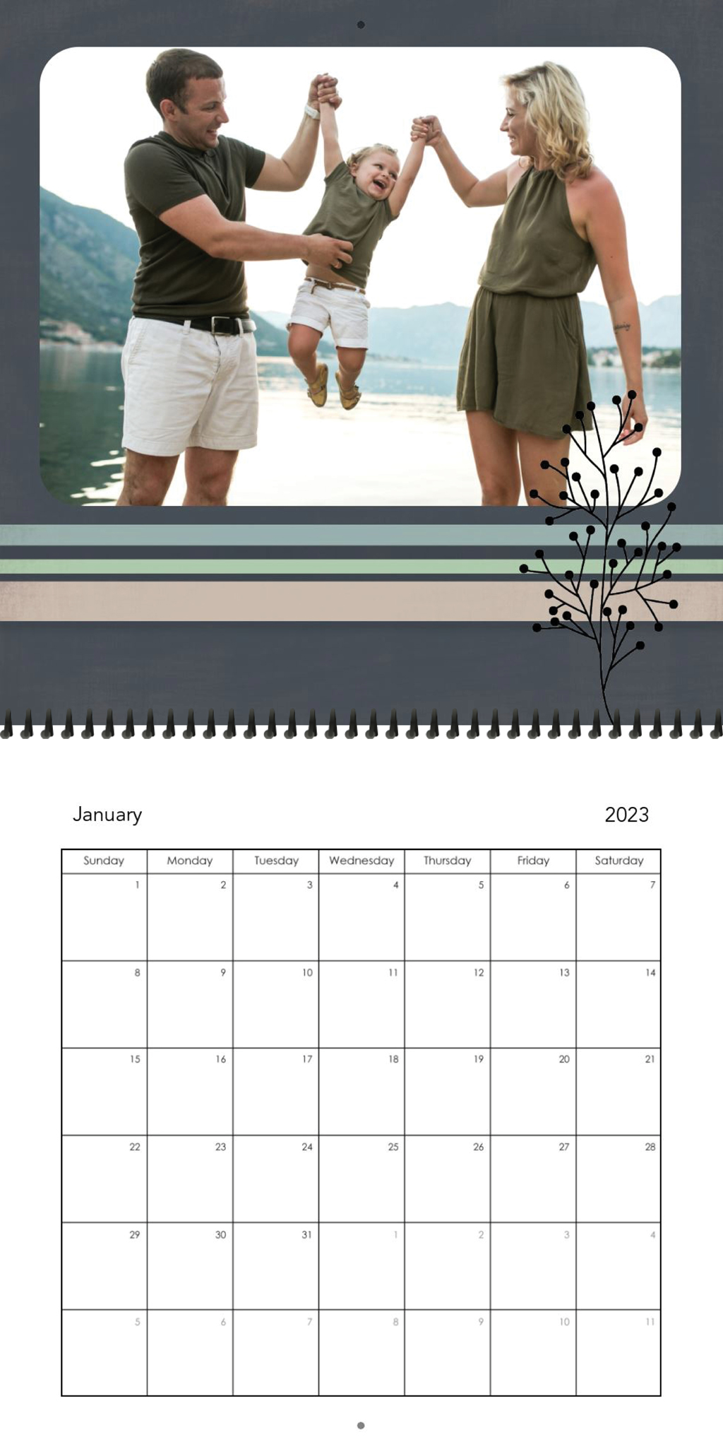 Wall Calendar Simple Year 12x12 01
