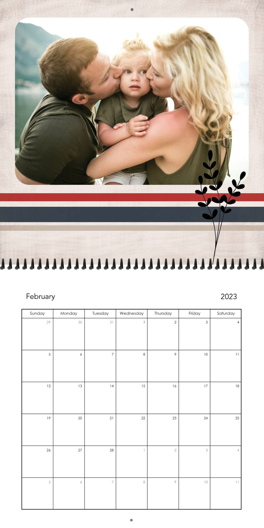 Wall Calendar Simple Year 12x12 02