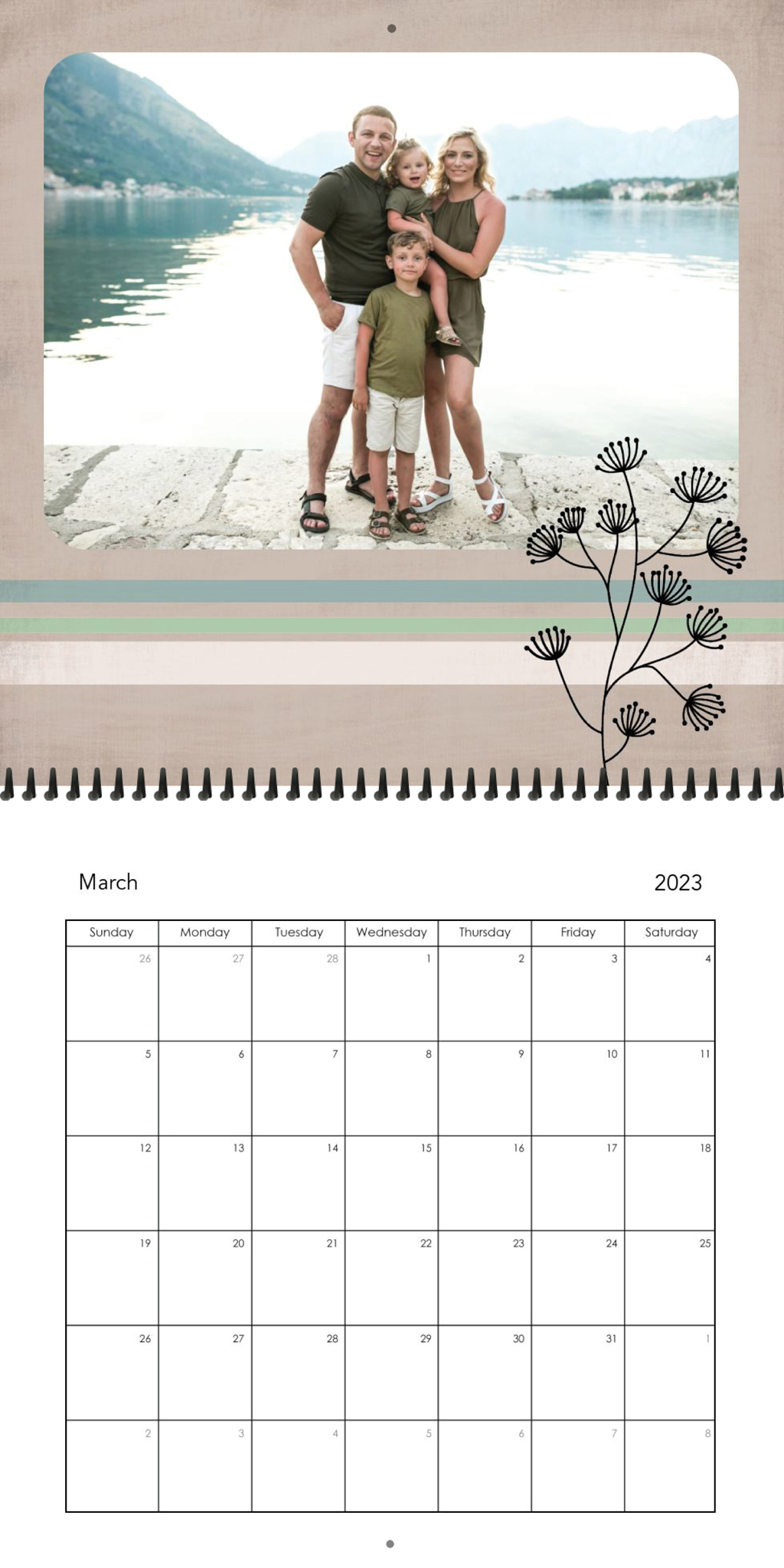 Wall Calendar Simple Year 12x12 03