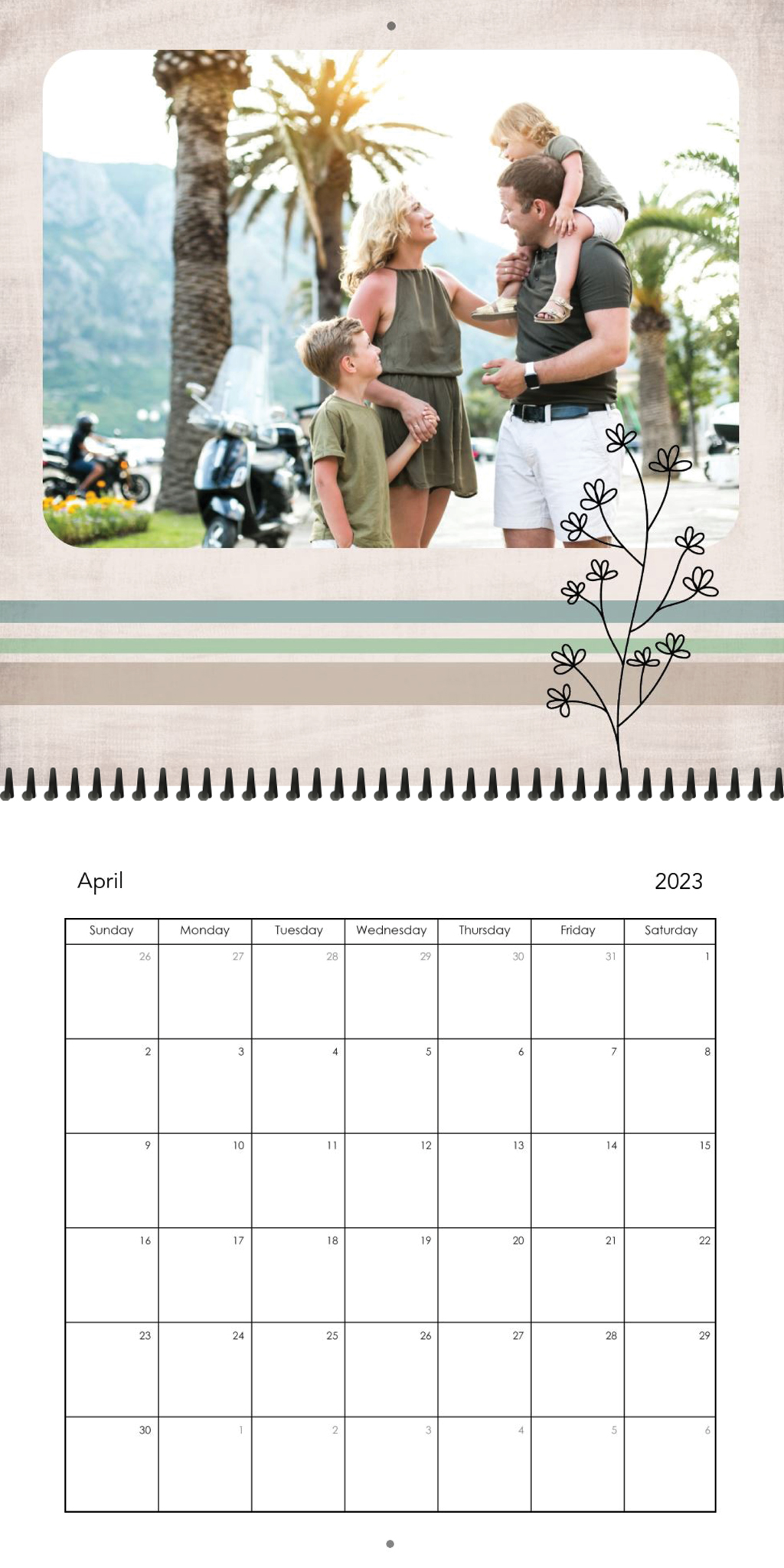 Wall Calendar Simple Year 12x12 04