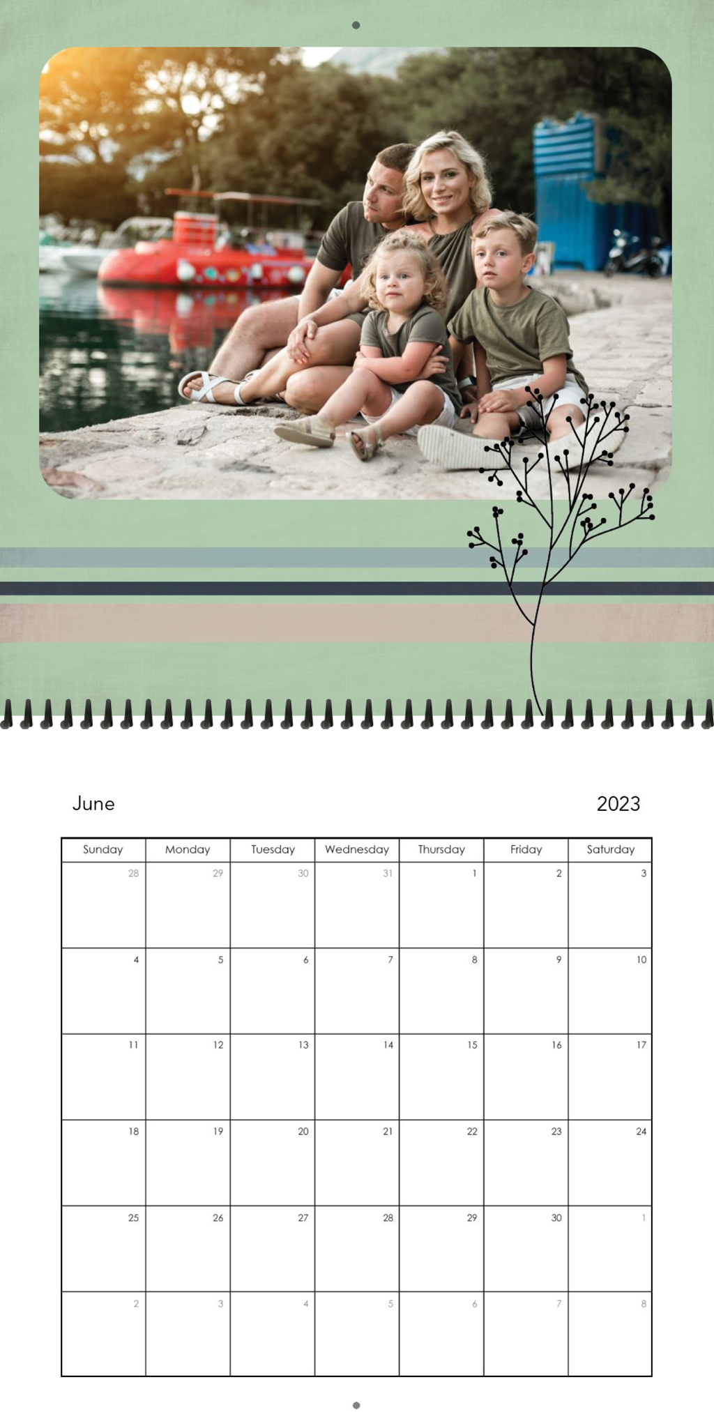 Wall Calendar Simple Year 12x12 06
