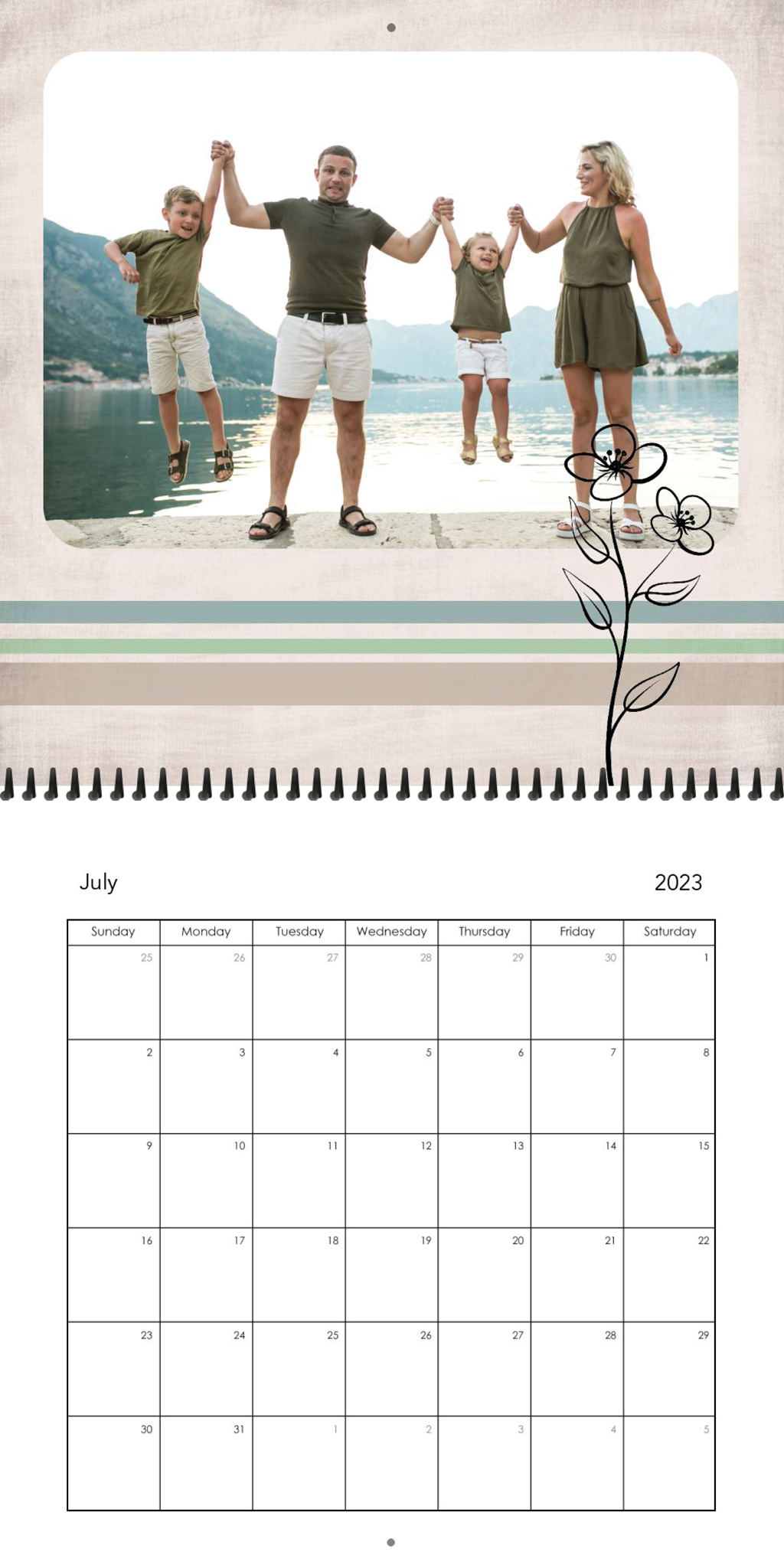 Wall Calendar Simple Year 12x12 07