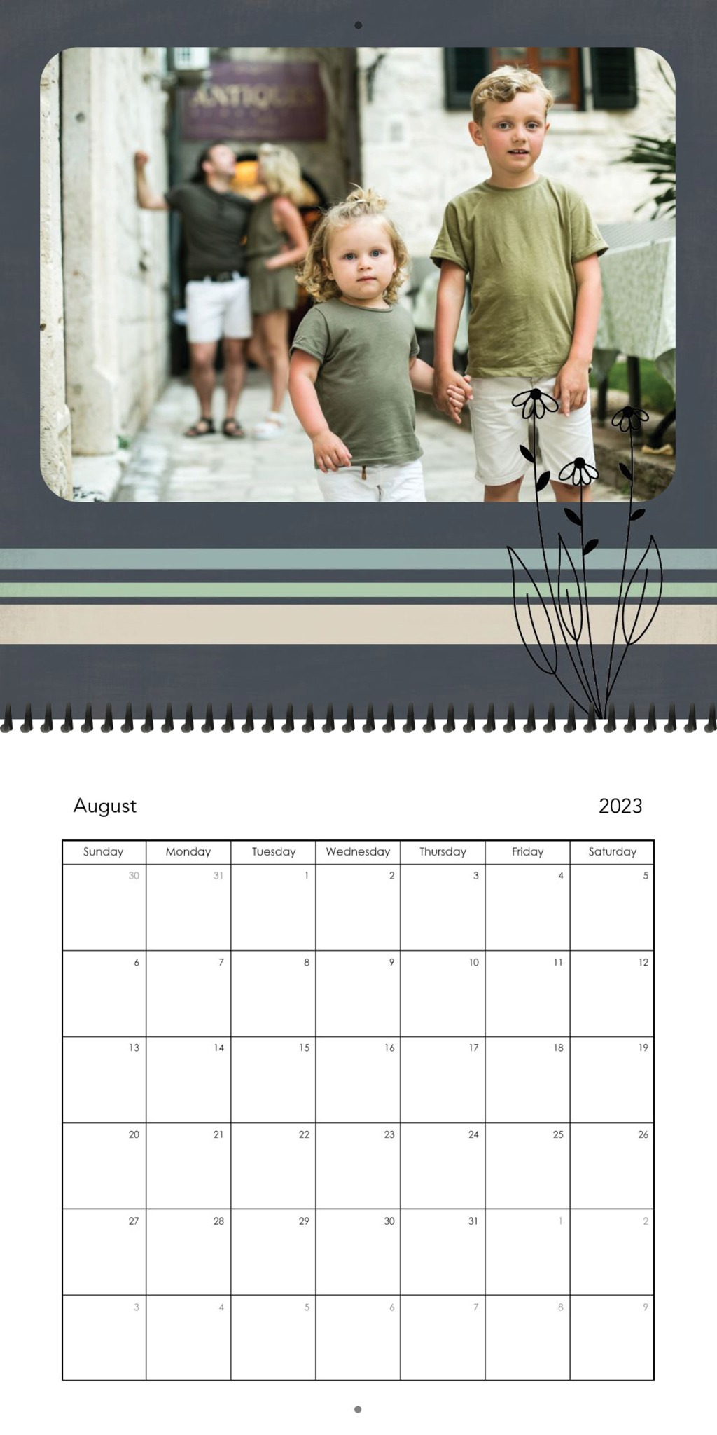 Wall Calendar Simple Year 12x12 08