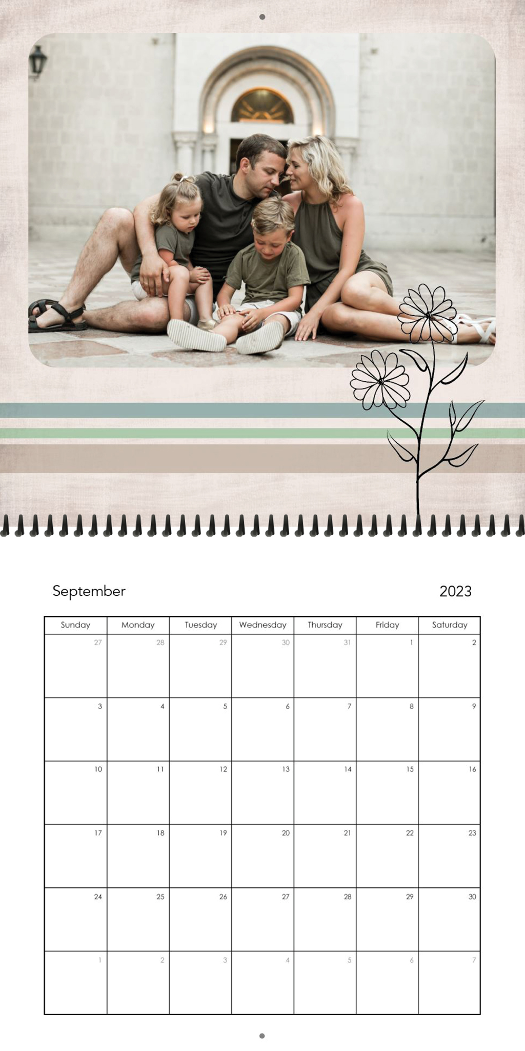 Wall Calendar Simple Year 12x12 09