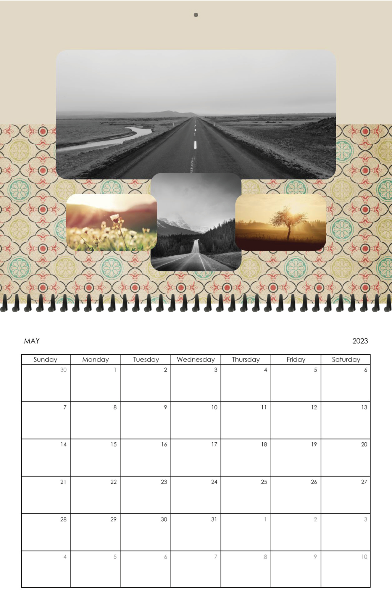 Wall Calendar Muted Year 11x8.5 05
